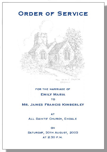 Ilrated Jigsaw Order Of Service From Stationery The Order Of Service In Ilrated Jigsaw Range Is Maintained As A Standard Carrying Through Ilration Your Subject