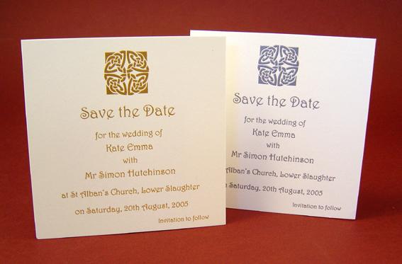 celtic band save the date cards with envelopes from illustrated print save the date cards